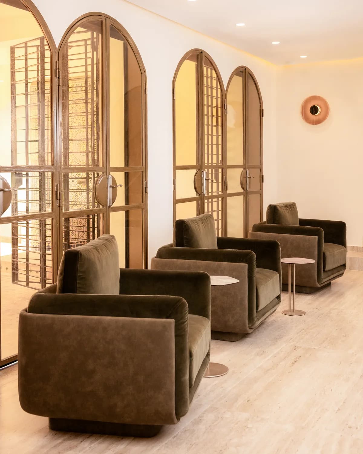 Symmetry clinic lounge with arched doors